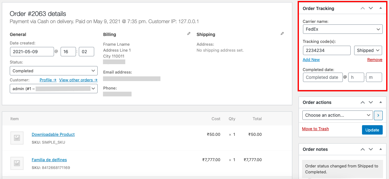 Order Tracking for WooCommerce