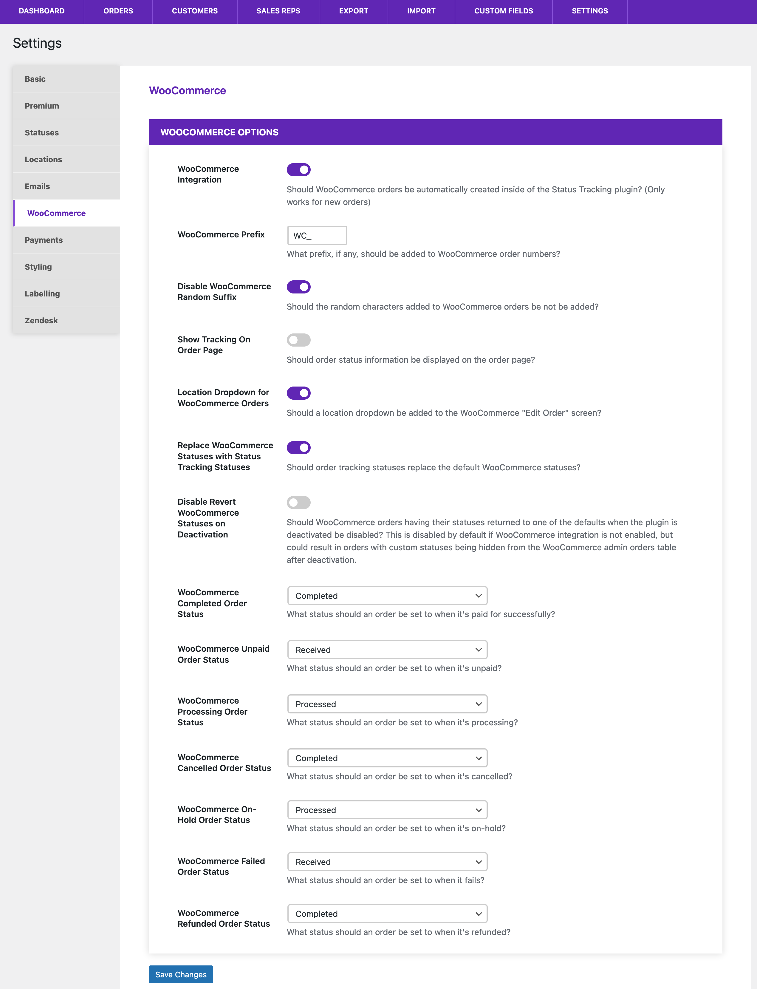 WooCommerce order tracking integration features