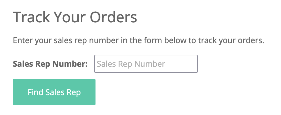 Sales rep tracking form