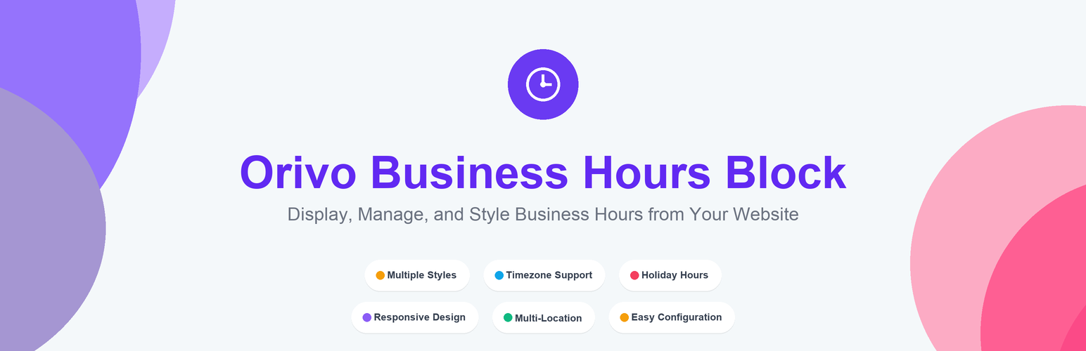 WordPress 外掛 Orivo Business Hours Block 的封面圖片