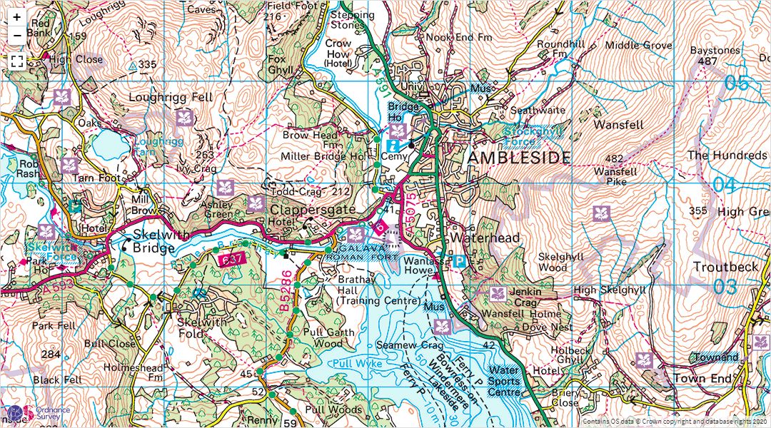 A 1:50,000 Landranger map embedded in a WordPress post