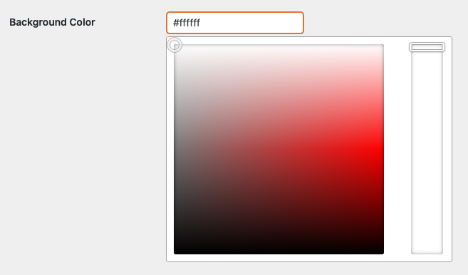 Color picker for the background color