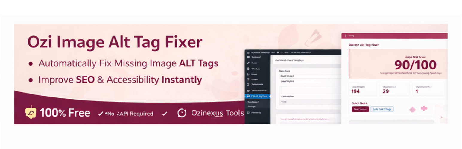 WordPress 外掛 Ozi Image Alt Tag Fixer — Smart Image SEO & Alt Text Optimizer 的封面圖片