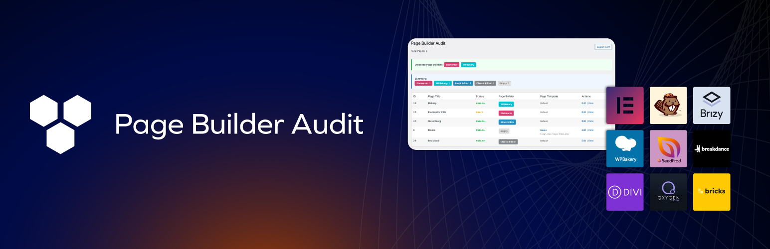WordPress 外掛 Page Builder Audit 的封面圖片。