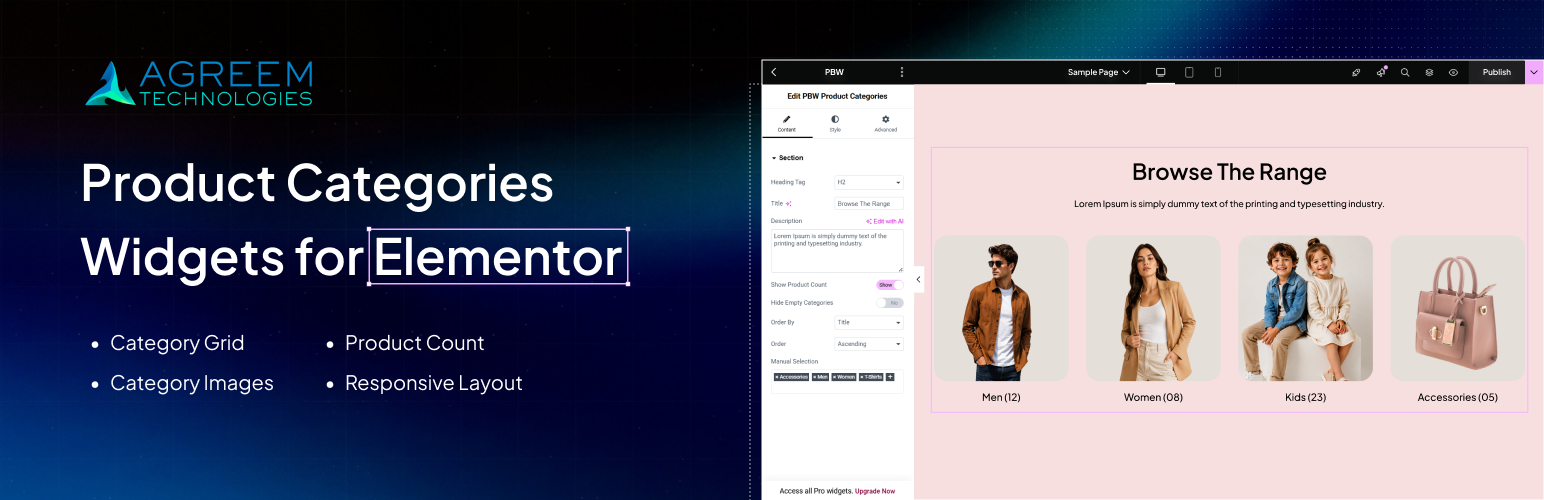 WordPress 外掛 Product Categories Widget for Elementor 的封面圖片