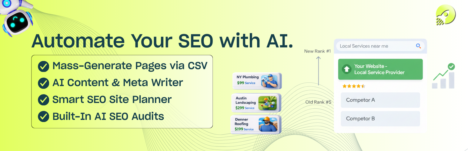 WordPress 外掛 PageForge – AI-Powered Programmatic & Local SEO Page Generator 的封面圖片。