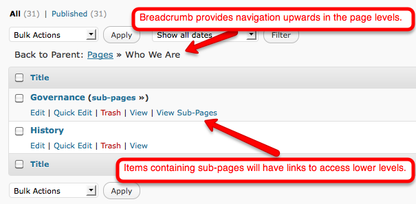 Example of Page layout