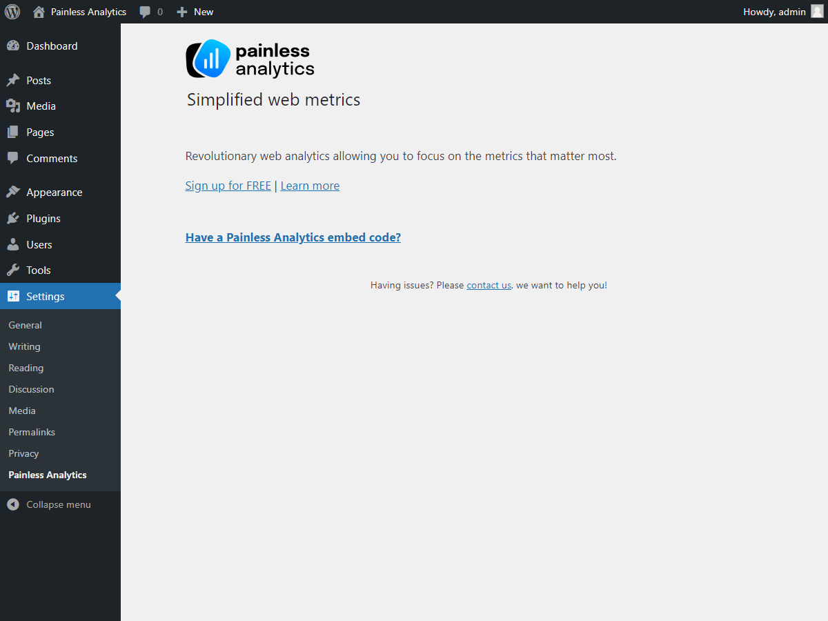 Painless Analytics initial setup