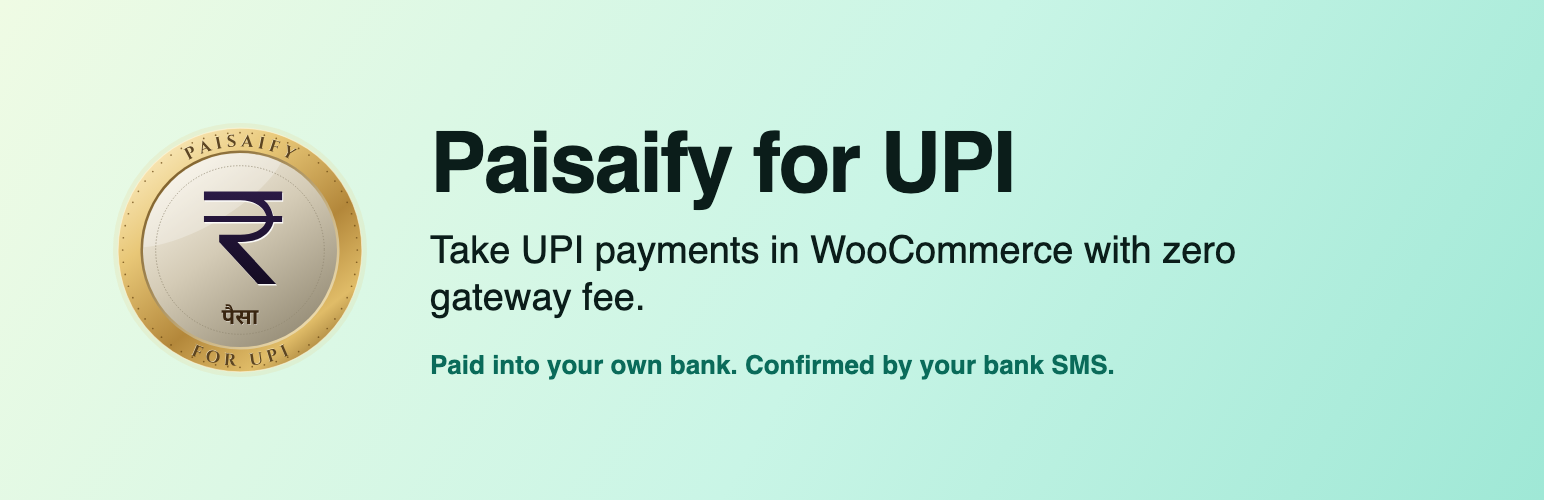 WordPress 外掛 Paisaify for UPI 的封面圖片