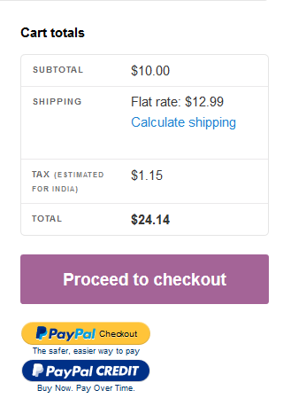 In-content PayPal Express Checkout.