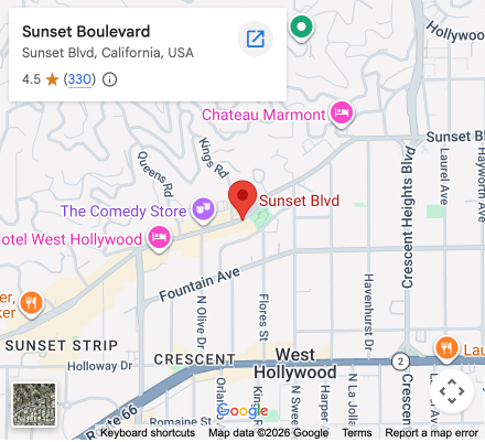 Google Map widget — a live map pulled automatically from Site Info (no embed code to paste).