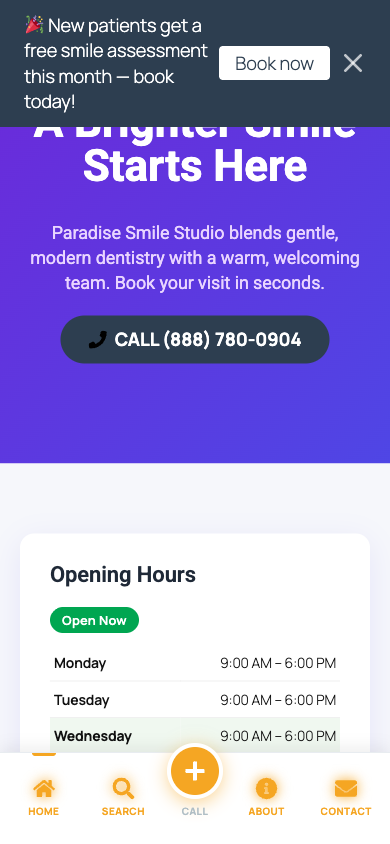 Bottom Navigation Bar on mobile — icons, labels, and a floating Speed Dial center button.