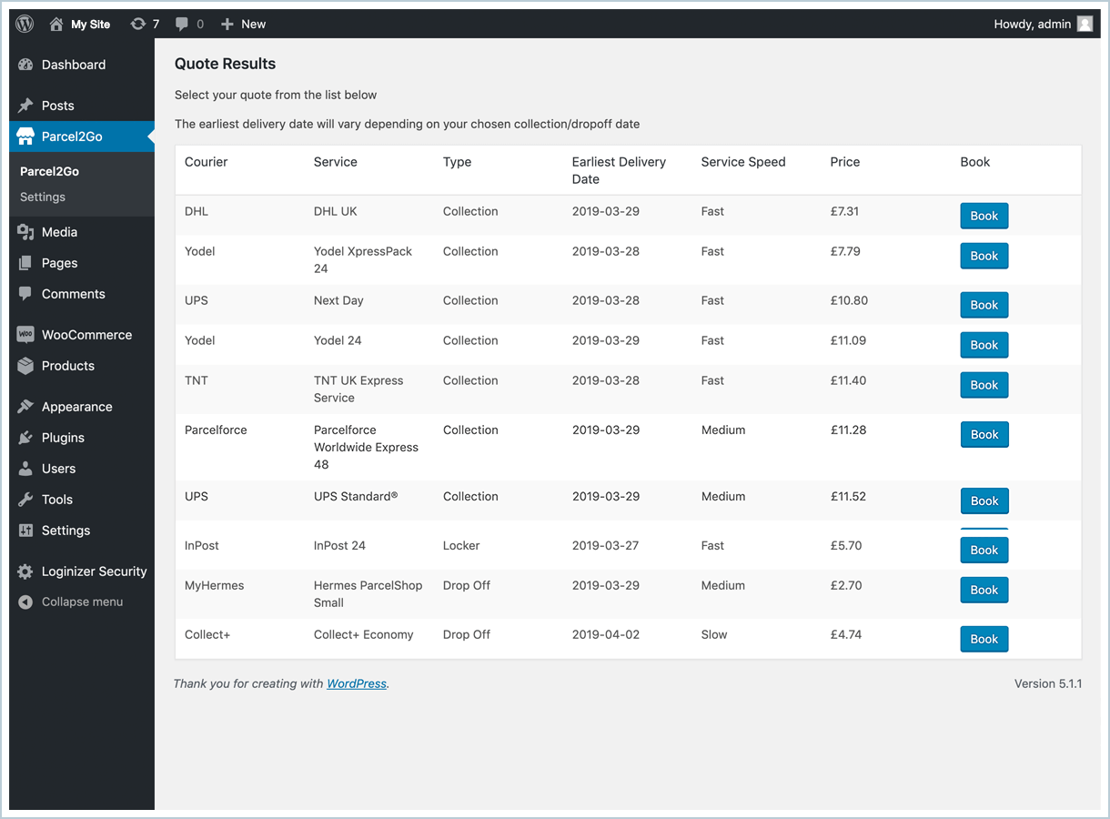<p>You can choose form multiple services including collection and drop-off services.</p>