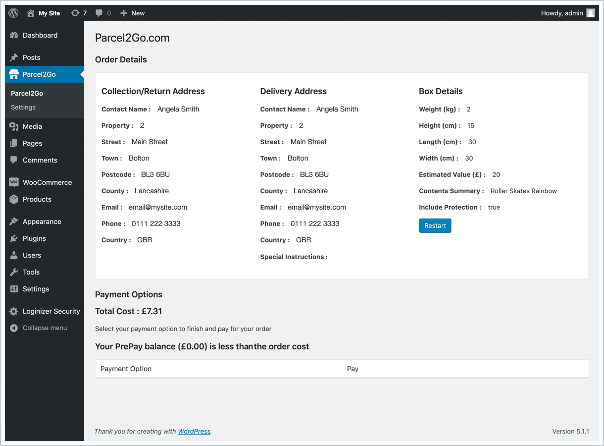 <p>Review your order and choose pay.</p>