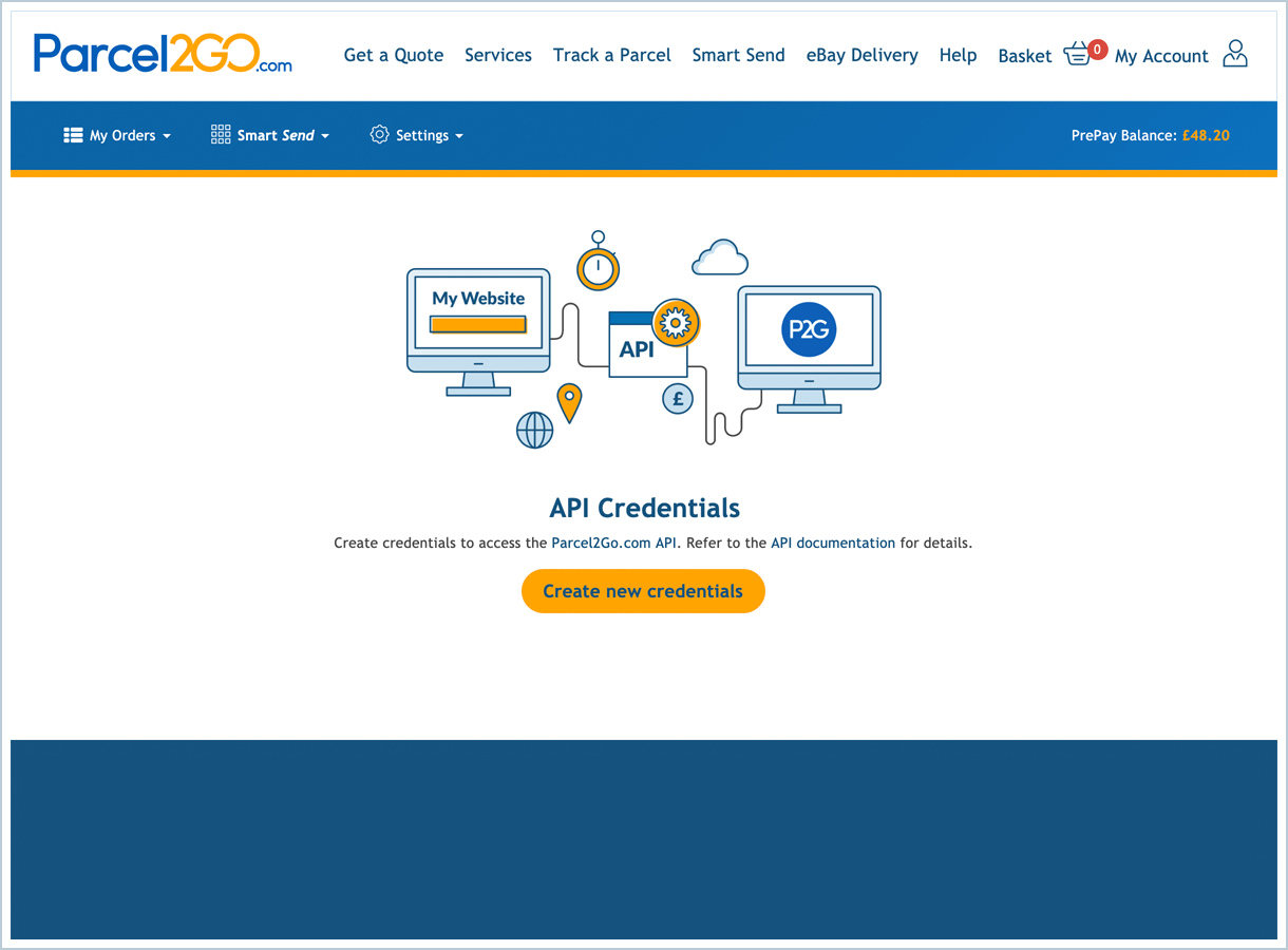 <p>Once you've registered navigate to the API Credentials page.</p>