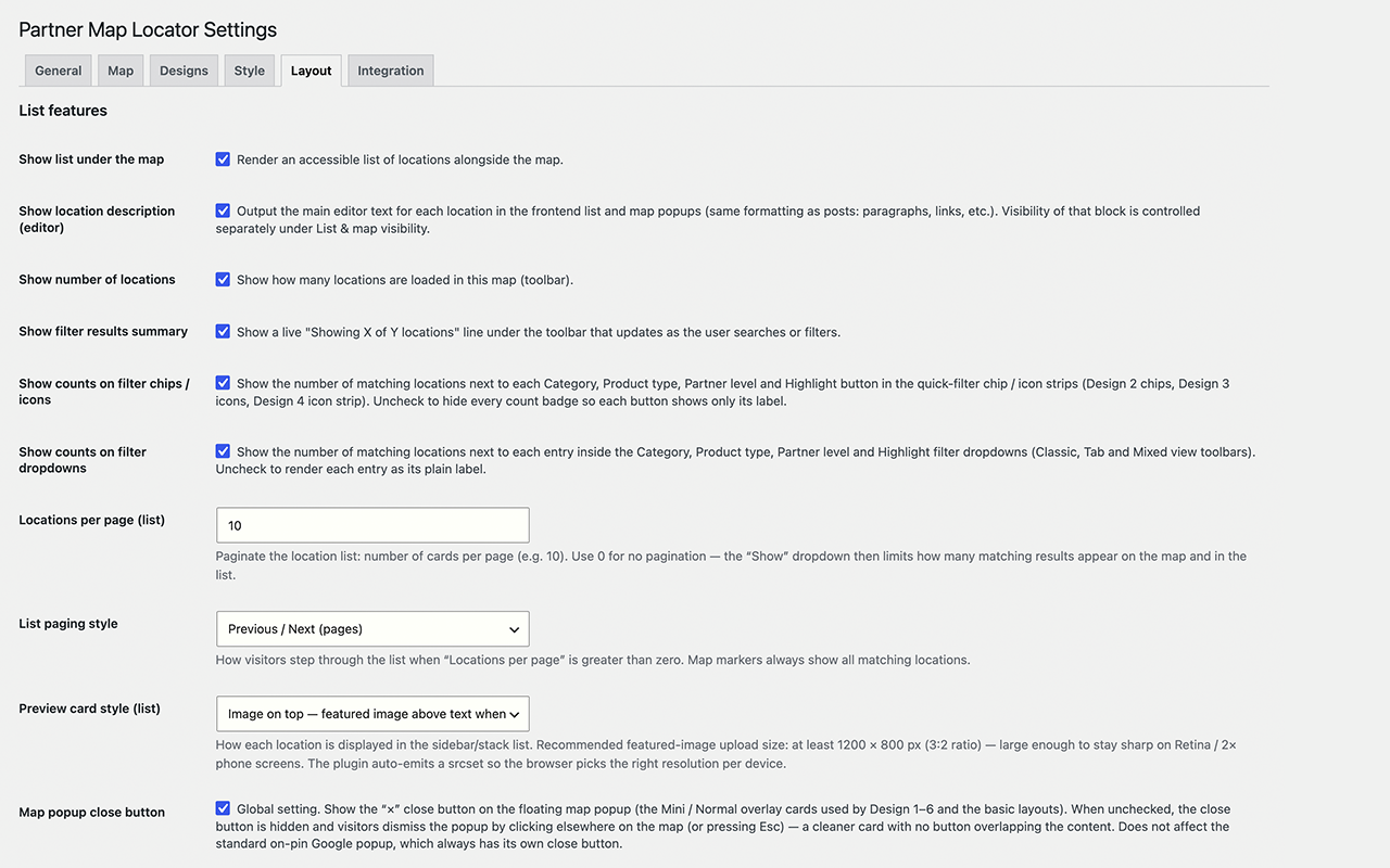 Tools page with CSV import / export and migration assistant.