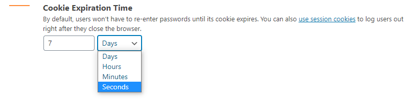 <p>Users don't need to re-enter password when accessing your private content until its cookies expire. Simply change the default value under our plugin's Settings page.</p>