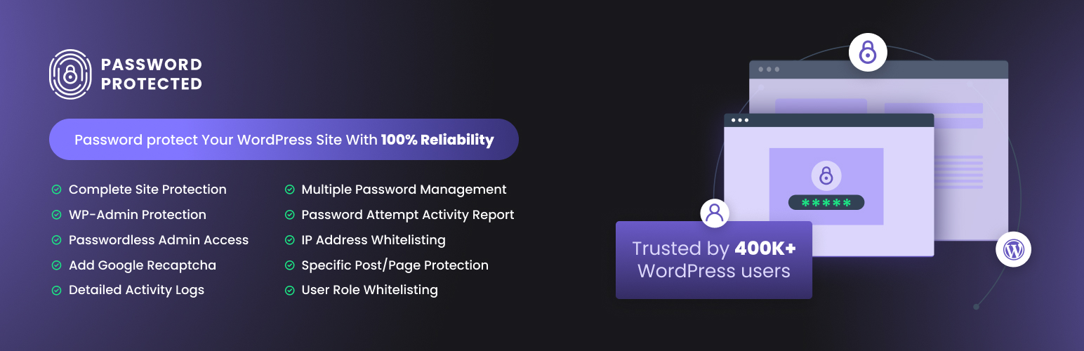 Password Protected – Password Protect your WordPress Site, Pages, & WooCommerce Products – Restrict Content, Protect WooCommerce Category, and more