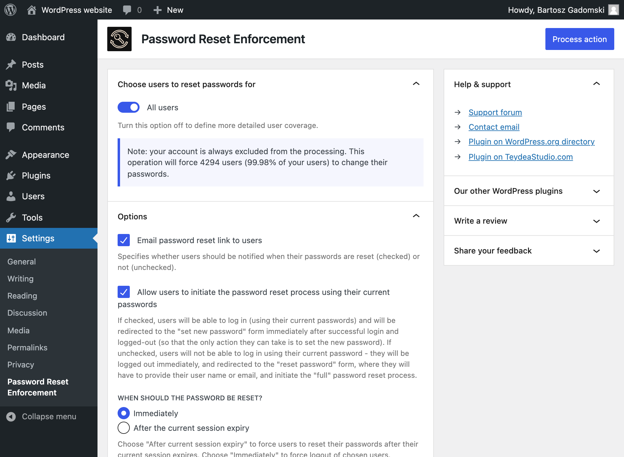 Password Reset Enforcement