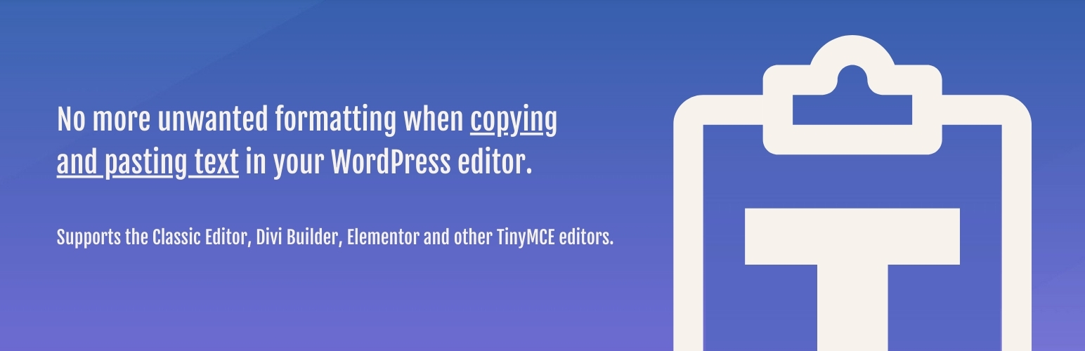 WordPress 外掛 Paste As Plain Text By Default 的封面圖片。