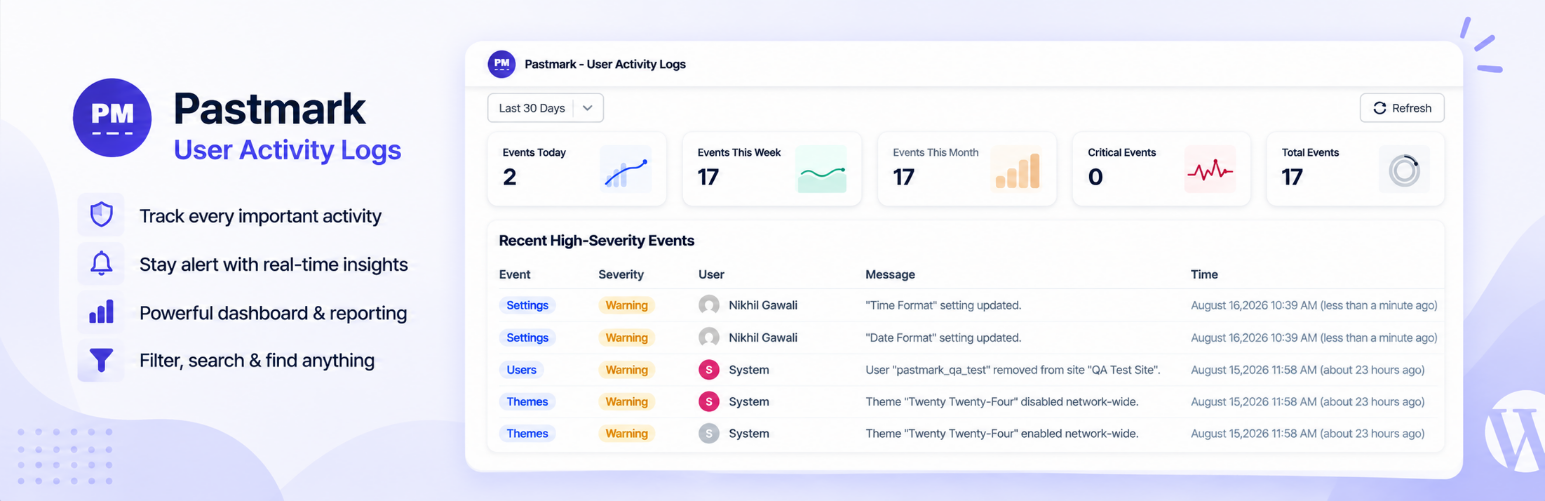Pastmark — User Activity Logs