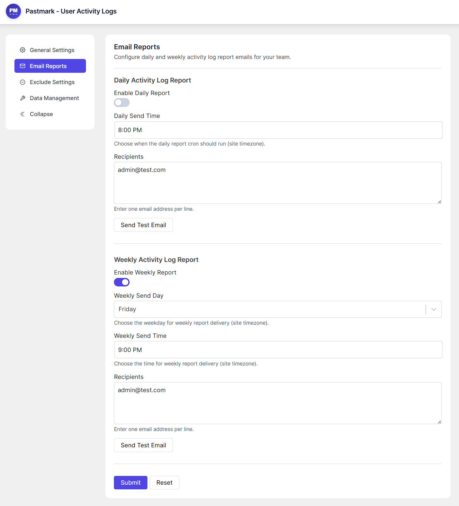 Email Settings