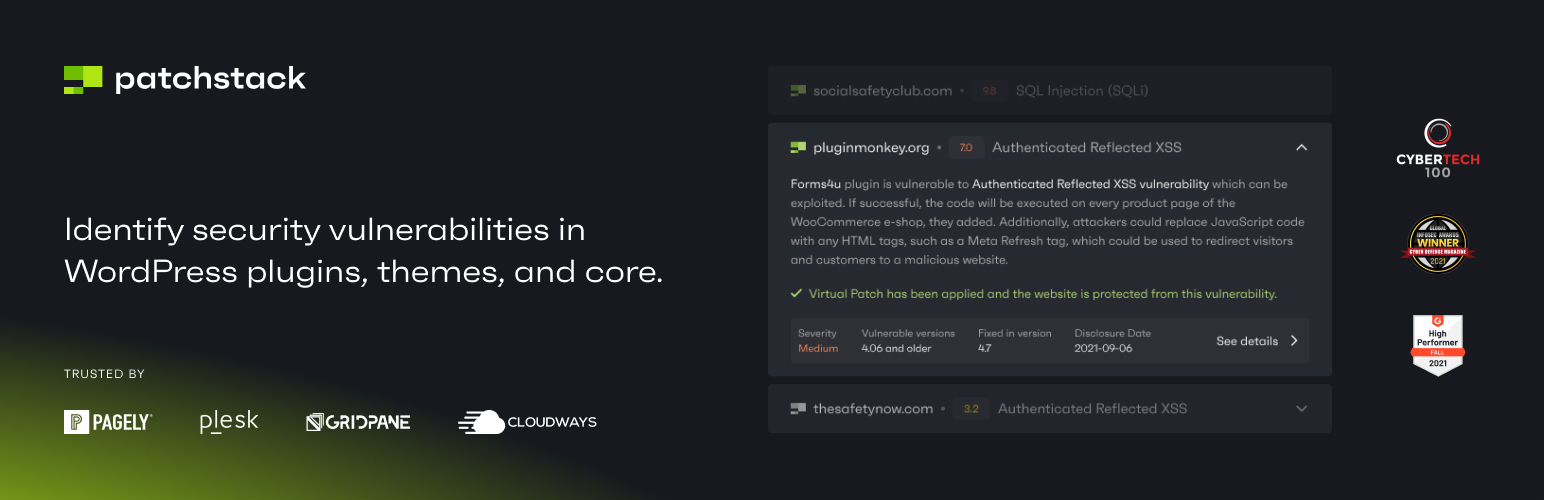 WordPress 外掛 Patchstack – WordPress & Plugins Security 的封面圖片。
