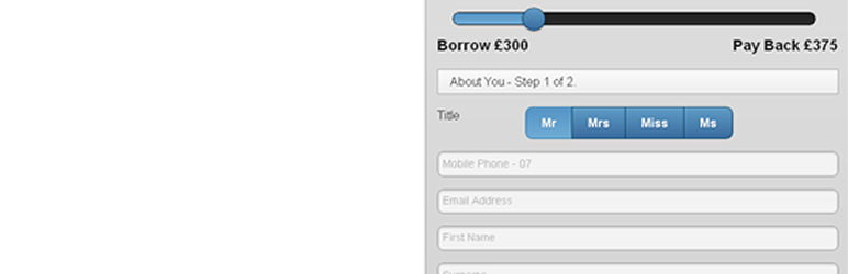 Pay Day Loan Application form plugin for WordPress