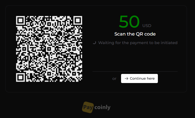 Payment UI on user side (QR)