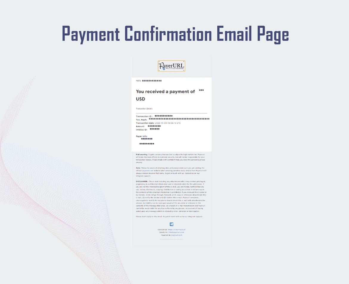 Merchant will also receive an email notification with payment details.