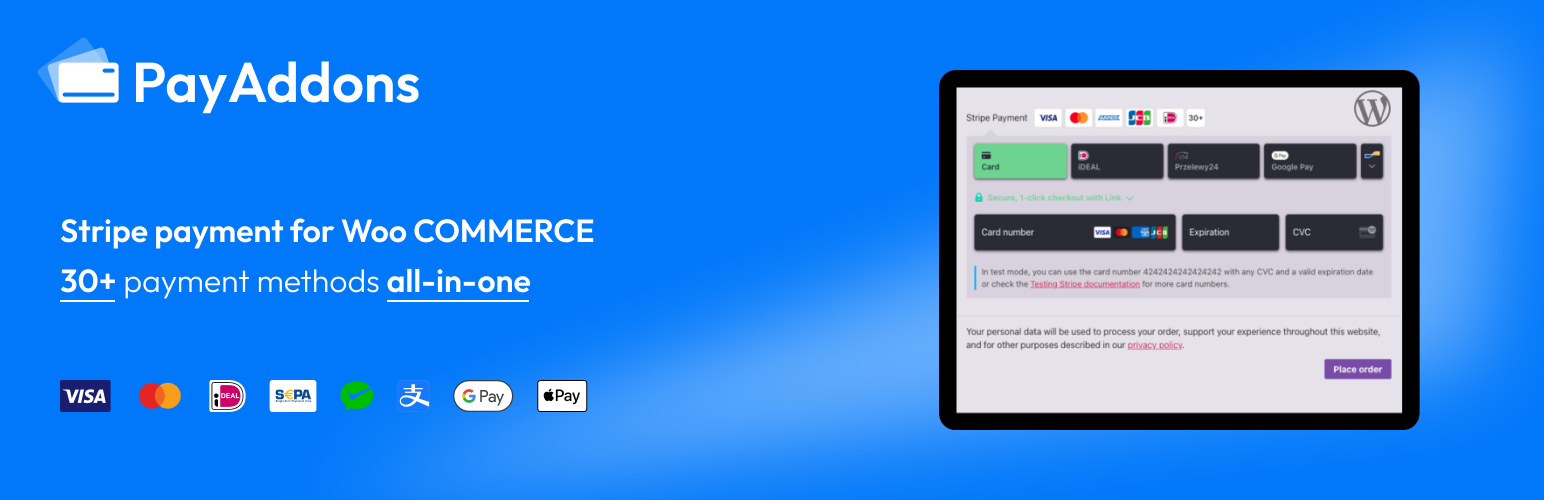WordPress 外掛 Stripe Payment For WooCommerce 的封面圖片。