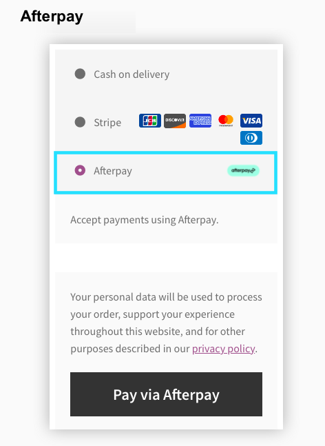 Stripe Afterpay