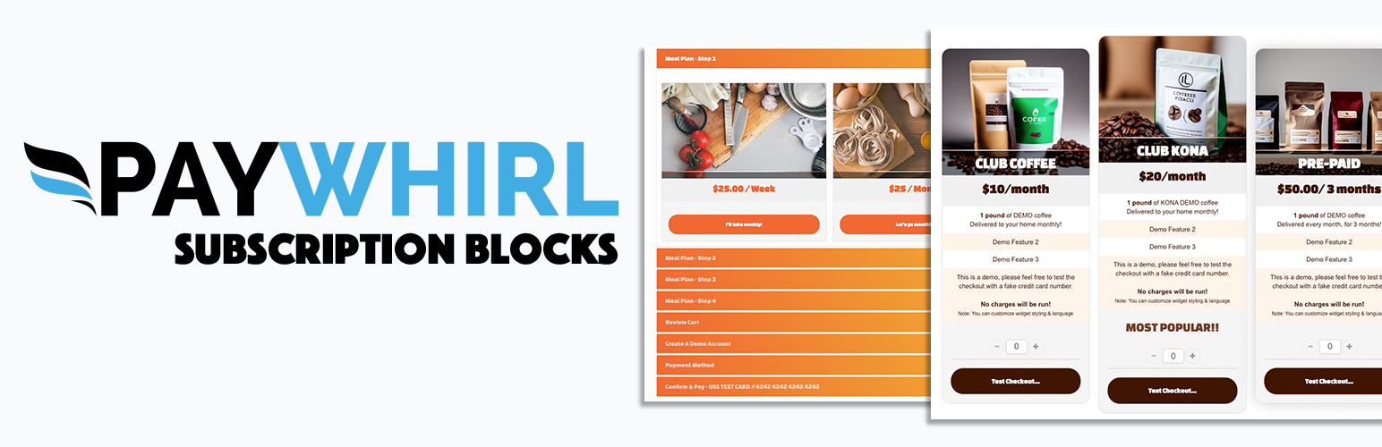 PayWhirl Widget Blocks