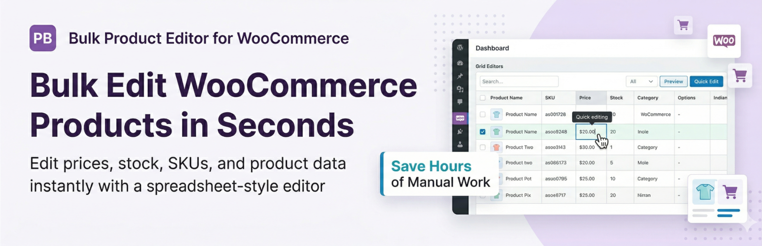 PB Bulk Product Editor for WooCommerce