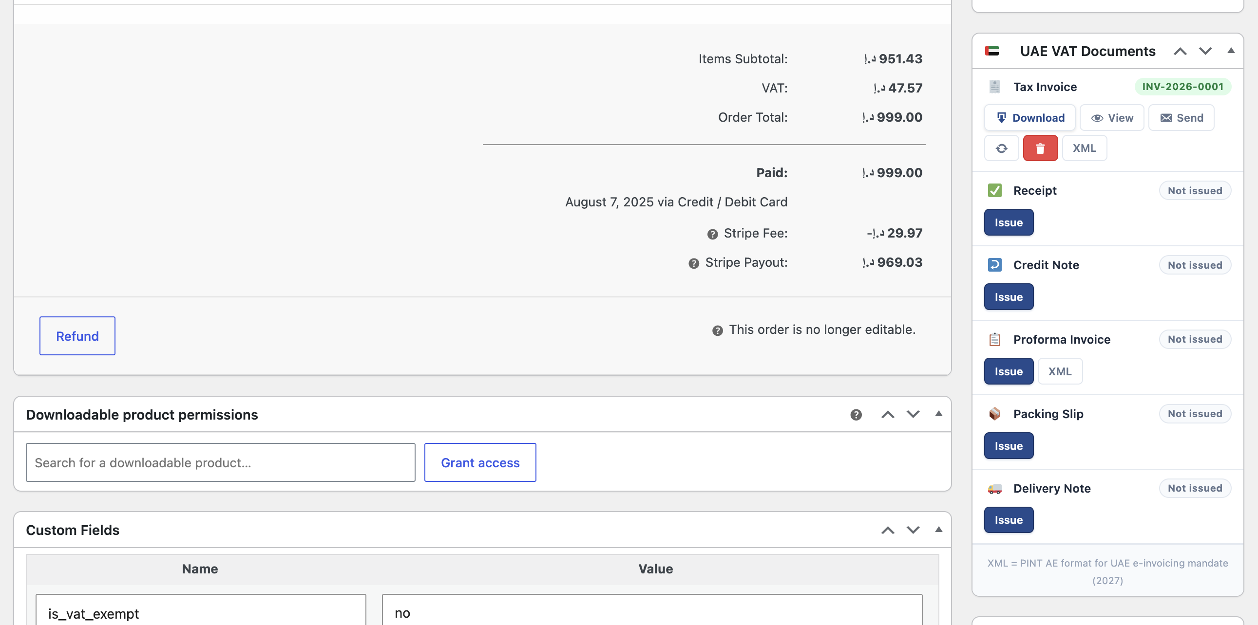 Widget in each Order Page of WooCommerce