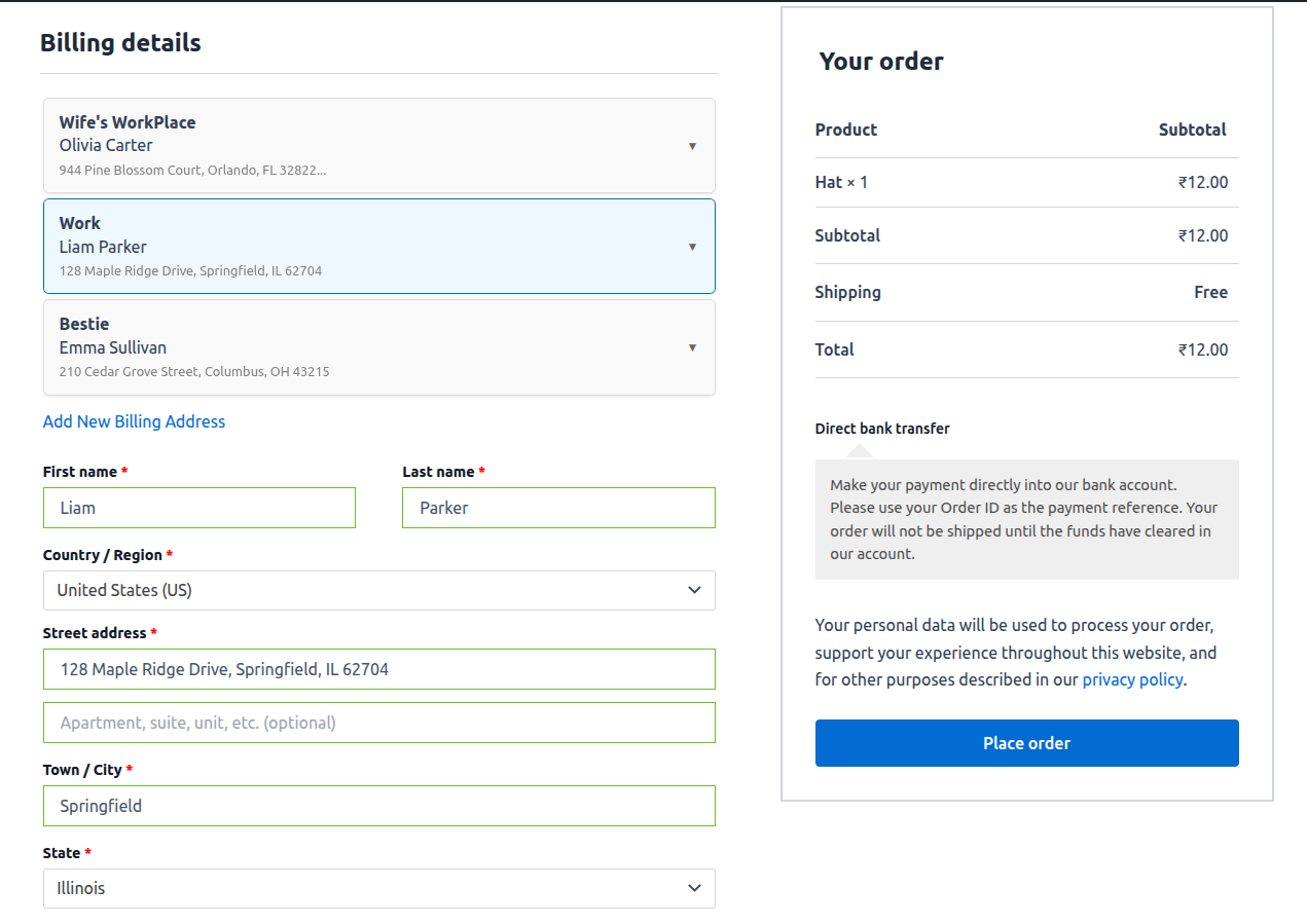 PC User Address Manager for WooCommerce