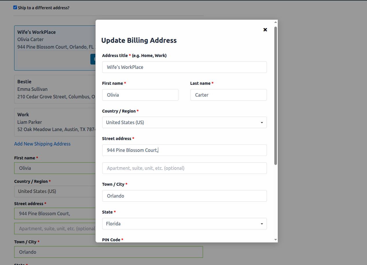 PC User Address Manager for WooCommerce