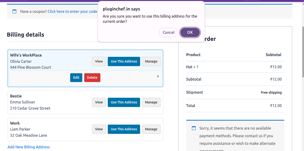 PC User Address Manager for WooCommerce