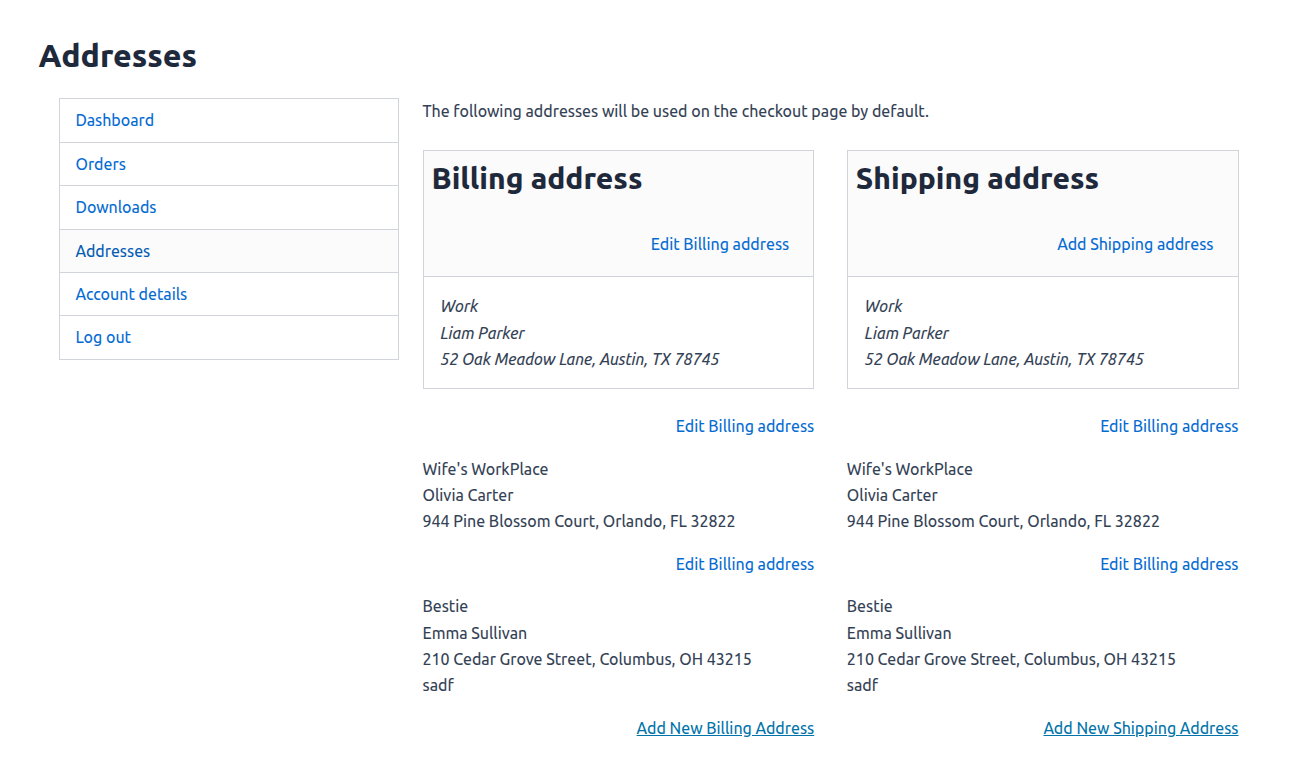 PC User Address Manager for WooCommerce