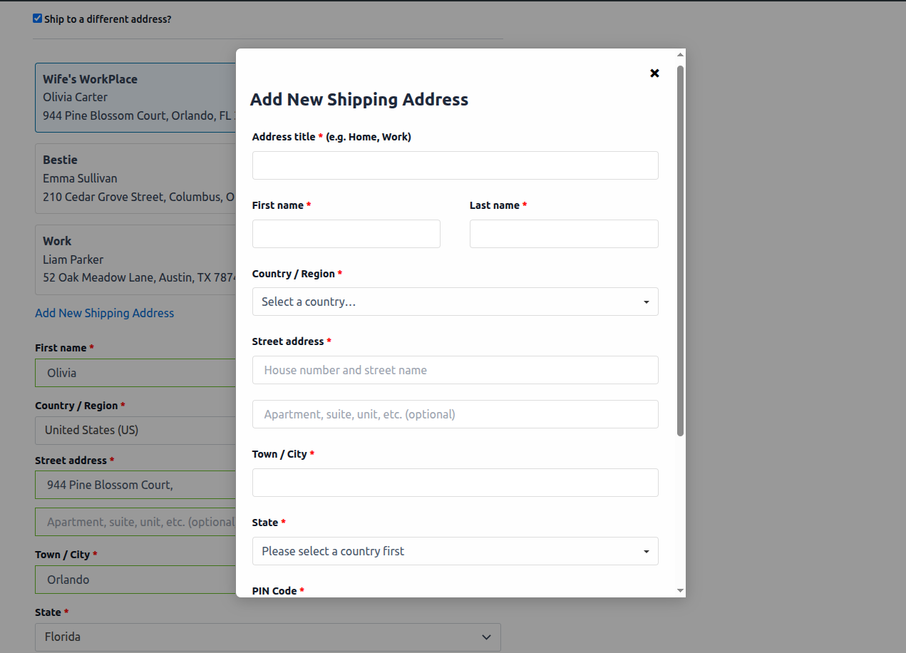 PC User Address Manager for WooCommerce