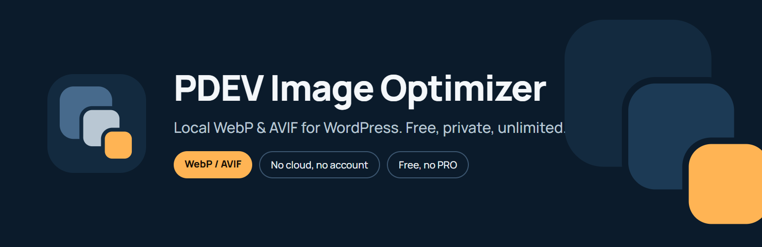 WordPress 外掛 PDEV Image Optimizer – WebP & AVIF 的封面圖片