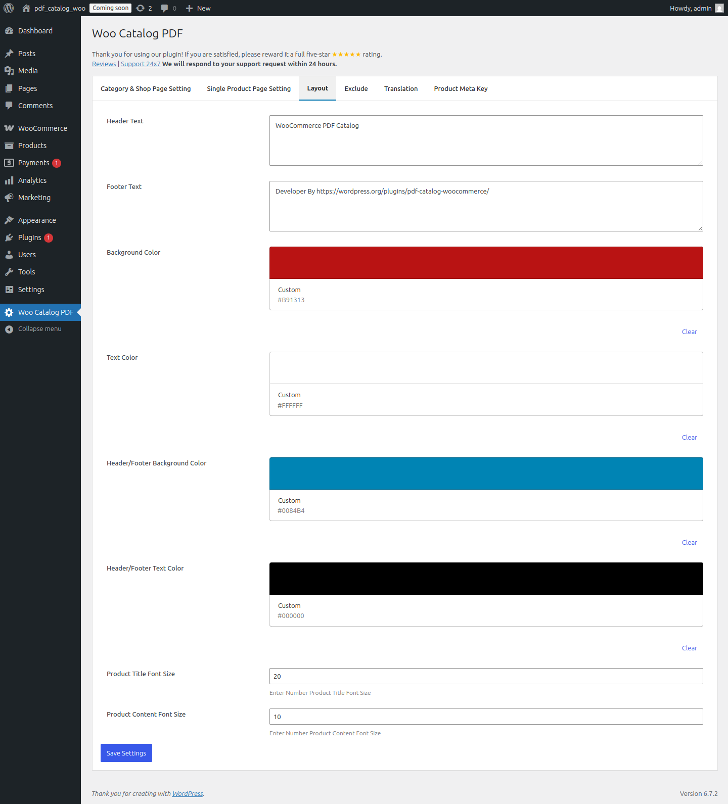 PDF Catalog Woocommerce