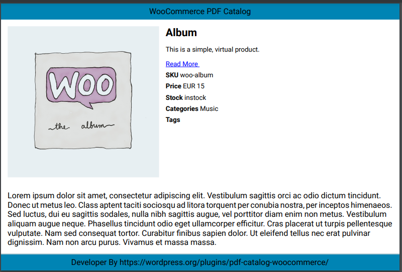 PDF Catalog Woocommerce