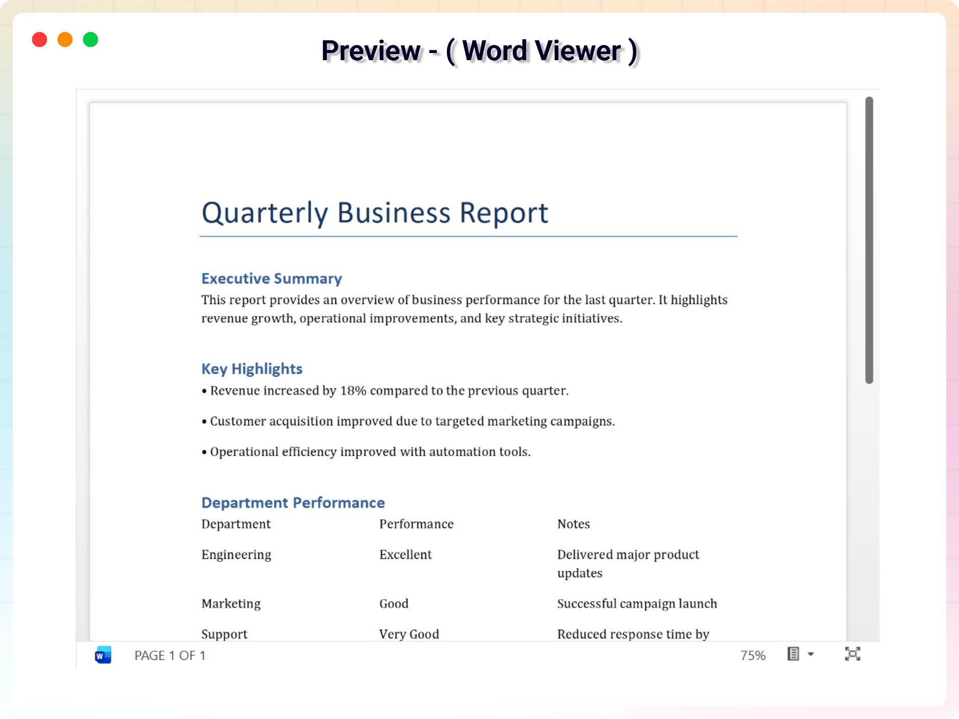 PDF Embed Block - Preview ( Word Viewer )