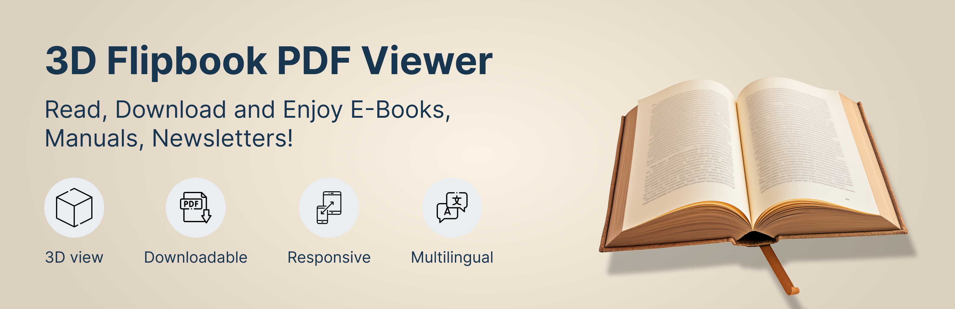 WordPress 外掛 3D Flipbook PDF Viewer & Embedder – E-Books, Manuals, Newsletters, Reports 的封面圖片。