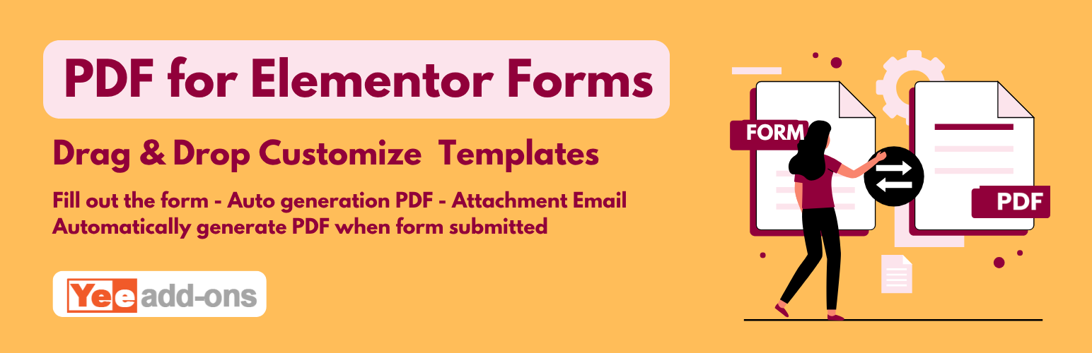 PDF For Elementor Forms + Drag And Drop Template Builder