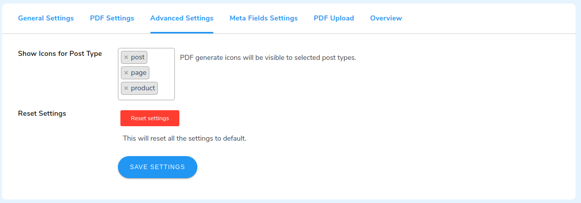 PDF Advanced setting