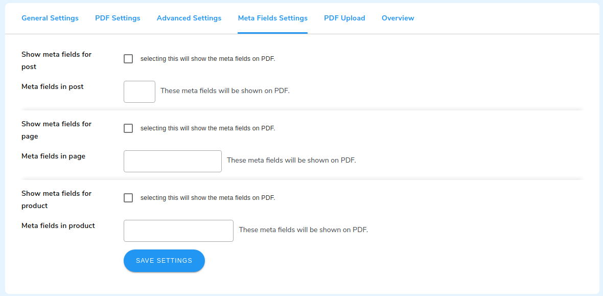 PDF Meta-field setting