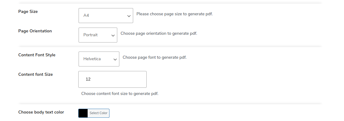 PDF Page setting