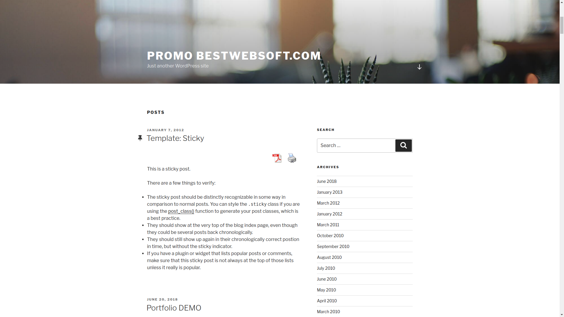 Displaying PDF&Print buttons in the post on your WordPress website.